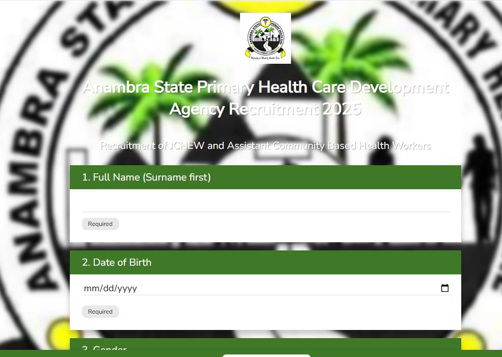 Anambra Primary Health Care Development Agency Recruitment