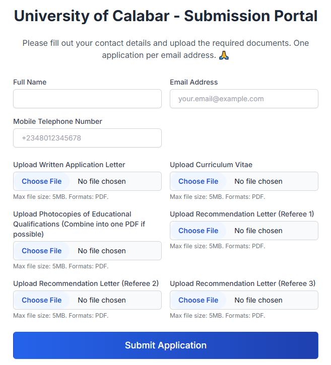University of Calabar Recruitment 2026 For Academic Staff: Apply Now.