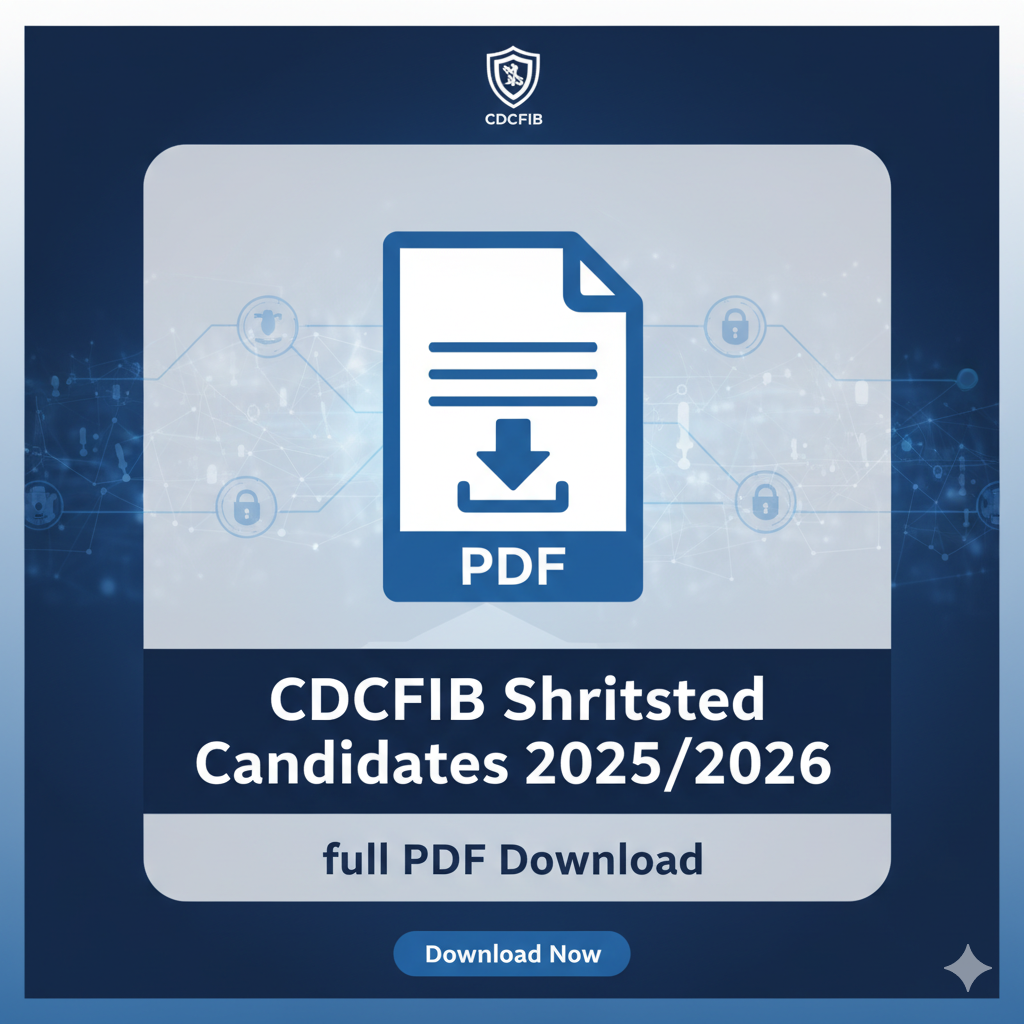 CDCFIB Shortlisted Candidates 2026/2027 | Full PDF List & Screening Details CDCFIB Shortlisted Candidates 2026/2027