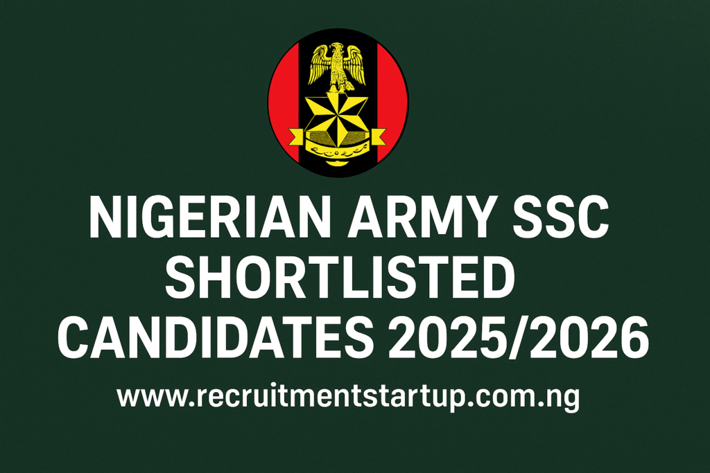 Nigerian Army SSC Shortlisted Candidates